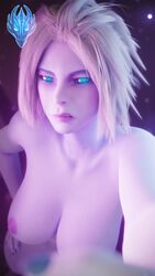 3d awoken big_breasts biting_lip blue_eyes blue_skin bungie choking curvy destiny_(game) destiny_2 female_only hand_on_waist holding_up its-gergless mara_sov milf nude pink_nipples solo solo_female white_hair