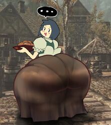 ... 1girls ass ass_in_dress bbw black_eyes black_hair blush bread dreaminerryday fapolantern female female_focus female_only gigantic_ass hips hyper hyper_ass large_ass looking_at_viewer looking_back pantylines skyrim the_elder_scrolls thick_thighs thighs tight_dress wide_hips