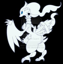 anthro ass blue_eyes breasts claws dragon female gb_of_bs nintendo nipples pokemon reshiram wings