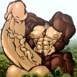 color donkey_kong donkey_kong_(series) furry hyper kong male male_only muk100 nintendo solo what