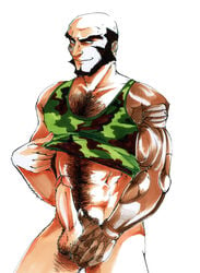 abs balls bara beard cowboy_bebop daddy hairy jet_black male_only tagme white_background