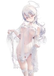 angel bra clothes_pull clothing dress erect_nipples female female_only halo high_resolution iijima_masashi large_filesize legwear lingerie long_hair navel nipples original paid_reward pantsu see-through silver_hair simple_background skirt skirt_lift skirt_pull thighhighs underwear very_high_resolution white_bra white_hair white_legwear white_panties white_thighhighs white_underwear wings