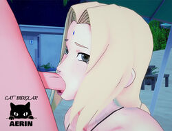 3d blonde_hair blowjob catburglaraerin cock_sleeve deepthroat fellatio koikatsu naruto naruto_shippuden open_mouth oral tsunade