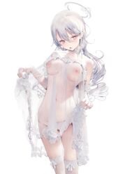 angel clothes_pull clothing dress female female_only halo high_resolution iijima_masashi large_filesize legwear lingerie long_hair navel nipples no_bra open_mouth original paid_reward pantsu see-through silver_hair simple_background skirt skirt_lift skirt_pull thighhighs underwear very_high_resolution white_hair white_legwear white_panties white_thighhighs white_underwear wings