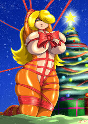 1girls activision anthro bondage bound bow christmas crash_(series) female fur furry gift gift_wrapped huge_breasts large_breasts merry_christmas present ribbon ribbon_bondage ribboned_body ribbons souleatersaku90 tag tawna_bandicoot thick_thighs tied_up