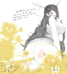 2girls anus asshole big_ass big_breasts big_butt blush excessive_fart fart fart_cloud fart_everywhere fart_fetish farting female_only giantess lazei lingering_stench looking_back lubella_dim momodora momodora:_reverie_under_the_moonlight multiple_girls open_mouth plants powerful_fart smile tears text uncolored vagina wilting_flowers wilting_plants