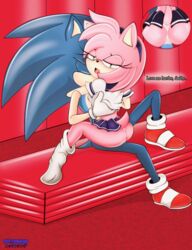 amy_rose clothing furry in_lap pink_fur pink_hair school_uniform sitting_on_lap sonic_(series) sonic_the_hedgehog