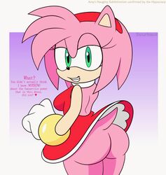 amy_rose anthro dialogue dress english_text pink_fur pink_hair small_breasts smile sonic_(series) sournack