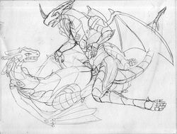 anthro bakugan drago dragon feral john_martello mating_press omegaltd scalie sketch wavern wip wyvern