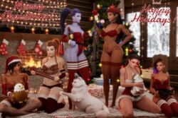 3d 6girls abs absurd_res ana_amari apex_legends athletic_female babydoll big_breasts black_hair blizzard_entertainment bodysuit bra braided_hair brigitte brown_hair choker christmas christmas_lingerie christmas_outfit christmas_tree cleavage crossover dark-skinned_female ear_piercing feline fit_female freckles g-string gift high_heels large_breasts large_filesize light-skinned_female lingerie loba_(apex_legends) long_hair medium_breasts muscular_female navel_piercing nemesis_3d overwatch panties pharah ponytail purple_hair purple_skin pussy red_hair red_lingerie red_stockings shaved_pussy shiny_skin short_hair small_breasts sombra stockings tattoo thick_thighs thighhighs thong twin_braids two_tone_hair underwear upskirt vulva wide_hips widowmaker