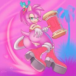 amy_rose anthro anus boobs butt flicky nipples pink_fur pink_hair pussy sonic_(series) sonic_adventure