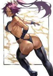 1girls ass black_legwear bleach breasts dark-skinned_female dark_skin female female_only shihouin_yoruichi solo yoshi55level yoshio_(55level)