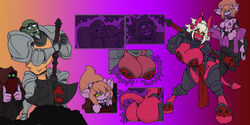 ass_expansion bimbo bimbofication brainwashing breast_expansion corruption demon demon_girl demon_horns demon_tail female gender_transformation hair_color_change hair_growth huge_ass huge_breasts identity_death imric1251 lip_expansion mind_control mtf_transformation orc orc_male species_transformation transformation