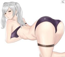 1girls all_fours ass ass_up bedroom_eyes big_ass bikini dat_ass female fire_emblem fire_emblem_awakening fire_emblem_heroes grey_hair large_ass looking_back magdalenus27 nintendo official_alternate_costume purple_bikini purple_swimsuit robin_(female)_(summer)_(fire_emblem) robin_(fire_emblem) robin_(fire_emblem)_(female) silver_hair solo swimsuit thick_thighs thigh_strap twintails white_hair