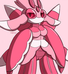 angry annoyed anthro breasts female genitals hi_res looking_at_viewer lurantis nintendo nude nulloffset pokémon_(species) pokemon pussy semi-anthro simple_background solo video_games