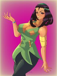 1girls big_breasts black_hair breasts dark-skinned_female dark_skin dreadlocks ermes_costello female huge_breasts human jojo's_bizarre_adventure kerbylmaolmao latina long_hair shounen_jump skin_tight stone_ocean