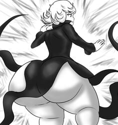 1girls ass ass_focus big_ass big_butt black_and_white bubble_ass butt butt_crack butt_focus dat_ass gigantic_ass huge_ass huge_butt imstupid13 large_ass monochrome no_panties no_pants no_underwear one-punch_man tatsumaki thick thick_ass thick_thighs thighs