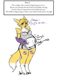 anthro anthro_only big_belly big_breasts big_hips digestion digestion_noises digimon fan_character female female_only furry hips huge_ass implied_scat renamon renee squidbiscuit stomach