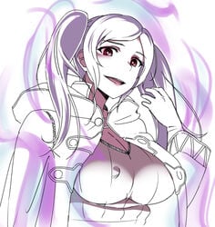 1girls aura cleavage clothed covered_nipples dark_aura fire_emblem fire_emblem_awakening grima_(fire_emblem) large_breasts nintendo nipple_bulge panimiiru red_eyes robin_(fire_emblem) robin_(fire_emblem)_(female) smile solo twintails