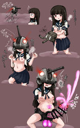 1futa 1girls ass_expansion balls bloated_belly brainwashing breast_expansion breasts clothed clothing corruption cum drone droneification ejaculation enemy_conversion female futanari futanari_transformation hatsuyuki_(kantai_collection) huge_cock human kantai_collection large_penis light-skinned_futanari light_skin mind_control mostly_nude nipples orgasm pale_skin penis ripped_clothing squatting takeover transformation transformation_sequence yeamurumi