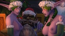 1boy 2017 2girls 3d 60fps animated breasts christmas christmas_outfit christmas_tree edit elf_female embarrassed eye_contact female grok handjob hi_res interspecies loop male masturbation medium_breasts moaning munt_works music night_elf nipples nude nude_female nude_male orc orc_(warcraft) orc_male original_character penis rexxcraft sitting sound stockings straight threesome twins_(rexx) video world_of_warcraft