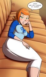 ben_10 cartoon_network dat_ass frostbiteboi green_eyes gwen_tennyson laying_down looking_at_viewer orange_hair red_hair short_hair solo