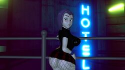 1girls 3d ass dat_ass dc dc_comics embarrassed fishnet fishnet_legwear fishnet_pantyhose fishnets forehead_jewel hi_res highres huge_ass large_ass large_breasts looking_at_viewer looking_back mass_effect mass_effect_3 pawg pawgpatrol purple_hair rachel_roth raven_(dc) round_ass teen_titans thick_ass thick_thighs voluptuous wide_hips