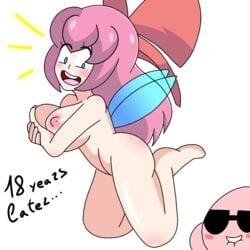 1girls aged_up artist_request blush completely_nude completely_nude_female fairy female full_body kirby kirby_(series) kirby_64 kirby_64:_the_crystal_shards large_breasts male naked naked_female nude nude_female ribbon_(kirby) sunglasses wings