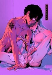 2boys cathexis_art cute_male erection male_only nude shaving yaoi