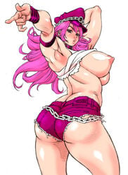 areolae armpits ass big_breasts breasts breasts_out busty capcom edit erect_nipples final_fight hourglass_figure long_hair maximum_strike_edit millefeuille nipples pink_hair poison_(final_fight) pose posing sideboob street_fighter third-party_edit wide_hips