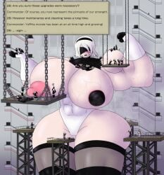 2d 2d_(artwork) athletic athletic_female big_breasts breasts female female_focus female_only giantess huge_boobs huge_breasts iffy_realms ifrit9 light-skinned_female light_skin multiple_female multiple_girls muscular muscular_female nier nier:_automata nier_(series) toned toned_female video_game_character yorha_2b yorha_commander