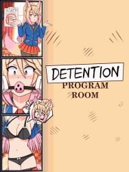 1girls animated aster-effect ball_gag ball_gagged bdsm bdsm_gear bondage chains character_request collar commission detention disobedient heterochromia leash multicolored_eyes multicolored_hair muzzled puppy_girl restrained schoolgirl struggling tagme