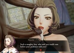 1boy 1girls 3d armpit_crease bare_armpits bare_shoulders beauty_mark breasts brown_eyes brown_hair caress caressing_testicles cleavage collarbone cum dark-skinned_male dark_skin dochaunt24 dress english_text eyeshadow fellatio female female_focus femdom fire_emblem fire_emblem:_three_houses green_dress groping hand_on_another's_head happy_dom interracial large_breasts licking_penis light-skinned_female light_skin lipstick makeup male malesub manuela_casagranda mole mole_under_eye nail_polish nintendo o-ring o-ring_top open_mouth oral orange_eyeshadow orange_lips orange_lipstick penis penis_lick premature_ejaculation red_nails reward sex short_hair shoulders sideboob smile student table teacher teacher_and_student testicle_grab text text_box tongue tongue_out uncensored window