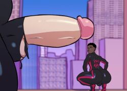 1boy 1futa anal anal_sex animated balls bent_over big_penis blonde_hair bottom_heavy city city_background cityscape cum cum_in_ass cum_inside dark-skinned_femboy dark-skinned_male dark_skin erection femboy femboycarti futa futa_on_male futanari gwen_stacy huge_ass huge_balls huge_cock lewdsoundv2 long_penis male male_penetrated marvel marvel_comics merurava miles_morales penis ripped_clothing ripped_pants sex sound spider-gwen spider-man:_across_the_spider-verse spider-man:_into_the_spider-verse spider-man_(miles_morales) spider-man_(series) spider-woman_(gwen_stacy) stomach_bulge superhero tagme taironva thick thick_ass thick_thighs video wide_hips