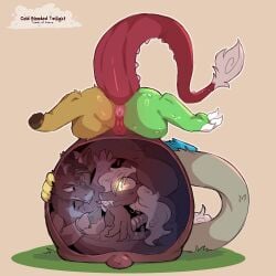 absurd_res annoyed anus ass belly belly_grab belly_on_ground bent_over big_belly bored cartoon_physics cellphone cervical_penetration chaos chimera claws cloven_hooves cold-blooded-twilight cover_art cradling crazy_smile creepy creepy_smile curled_up curved_horn discord_(mlp) draconequus dragon_tail duo electronics eye_contact eyelashes facing_each_other feathered_wings feathers female feral fetus friendship_is_magic frown furrowed_brow genitals glowing glowing_eyes grass grin hand_on_belly hand_on_chin hand_on_tail hasbro head_between_legs head_on_butt hi_res holding_belly holding_object holding_phone hooves horn huge_belly hyper hyper_belly hyper_pregnancy in_utero long_eyelashes long_neck looking_at_another looking_at_belly looking_at_self male mother_(lore) mother_and_child_(lore) mother_and_son_(lore) my_little_pony navel nude on_phone parent_(lore) parent_and_child_(lore) parent_and_son_(lore) paws penetration phone pincers plant pocket_dimension pregnant pregnant_female prehensile_tail presenting presenting_hindquarters pupils rear_view rule_63 screen_glow signature simple_background slit_pupils smartphone smile son_(lore) spread_legs spreading story_at_source tail tail_hold tan_background umbilical_cord underbelly unicorn_horn unimpressed uterus vulva wide_grin wings x-ray_view