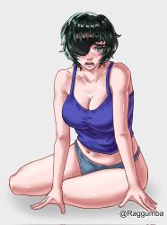 1girls 2d 2d_(artwork) 2d_artwork adult adult_female arm_support bare_arms bare_hands bare_hips bare_knees bare_legs bare_navel bare_shoulders bare_skin bare_thighs belly belly_button big_breasts black-haired_female black_hair blush blush_face blushing_at_viewer blushing_female blushing_lines breasts busty busty_female busty_girl chainsaw_man cleavage collarbone curvaceous curvaceous_body curvaceous_female curvaceous_figure curvaceous_hips curvaceous_thighs curvy curvy_body curvy_female curvy_figure curvy_hips curvy_thighs digital digital_art digital_drawing digital_drawing_(artwork) digital_media digital_media_(artwork) drugged drunk drunk_blush drunk_female drunken_eyes exposed_arms exposed_hips exposed_knees exposed_legs exposed_navel exposed_shoulders exposed_skin exposed_thighs eyepatch female female_focus female_only fingers green-eyed_female green_eyes grey_panties grey_underwear groin high_resolution highres himeno_(chainsaw_man) knees large_boobs large_breasts looking_at_viewer mature mature_female midriff navel open_mouth panties parted_lips raggumba short_hair shoulders simple_background sitting sitting_on_ass sitting_on_floor sitting_on_ground solo tank_top thick_thighs thighs tongue underwear upper_teeth wide_hips