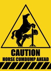 1girls 1horse caution_tape cum_inside cumdump cumdumpster dangerous ebonyxh female_on_feral horse horse_penis horsecock human_on_feral impregnation_risk interspecies restrained restraints short_hair sperm_cell tagme warning_sign zoophilia