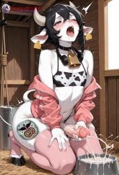1boy ai_generated balls bikini bikini_top black_eyes black_hair blush bovine bra choker cock cow_ears cow_girl cow_horns cowbell cowgirl cowgirl_position cum cum_drip cum_on_body cumming cumshot day daytime dick embarrassed farm farmer farmgirl femboy flat_chest furry furry_male furry_only half half-closed_eyes half-dressed half-erect half_naked half_nude handjob headgear high_resolution highres huge_cock ilfb long_hair masturbation medium_hair milk milking more_at_source one_eye_closed orgasm orgasm_face original original_character otoko_no_ko pantyhose penis pleasure_face saliva saliva_drip saliva_string saliva_trail shy tail testicles thigh_highs thighhighs thighs tongue tongue_out trap twintails vein veins veiny veiny_penis