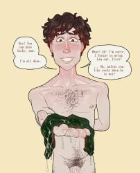 after_masturbation arm_behind_back bradley_(mr_shrink) brown_hair cum cum_filled_sock cum_in_sock cum_on_penis digital_drawing_(artwork) digital_media_(artwork) dumb dumb_male english english_dialogue english_text gift giving_gift green_eyes green_sock green_socks hairy hairy_belly hairy_chest hairy_fupa hairy_legs hairy_male happy idiot inanimate_treated_like_person innocence innocent innocent_expression innocent_male innocent_smile intellectual_disability kind kindness learning_disability looking_at_viewer love male male_focus male_only mental_disability mentally_deficient mr_shrink naked naked_male offering offering_cum offering_to_viewer original original_character polite question smiling smiling_at_viewer sock_fetish socks solo solo_focus solo_male stupid too_dumb_to_live treating_object_like_person wet_sock wet_socks