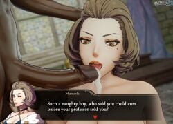 1boy 1girls 3d armpit_crease bare_armpits bare_shoulders beauty_mark breasts brown_eyes brown_hair caress caressing_testicles collarbone completely_nude cum dark-skinned_male dark_skin dochaunt24 english_text eyeshadow fellatio female female_focus femdom fire_emblem fire_emblem:_three_houses groping hand_on_another's_head happy_dom interracial large_breasts licking_penis light-skinned_female light_skin lipstick makeup male malesub manuela_casagranda mole mole_under_eye nail_polish nintendo nude nude_female open_mouth oral orange_eyeshadow orange_lips orange_lipstick penis penis_lick premature_ejaculation red_nails reward sex short_hair shoulders smile student table teacher teacher_and_student testicle_grab text text_box tongue tongue_out uncensored window