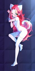 cat_ears female leanfide red_hair stockings tail watermark