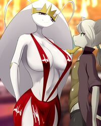 anthro bug character_request cleavage dress female furry nintendo original original_character pheromosa pokémon_(species) pokemon pokemon_(species) sana!rpg seductive seductive_eyes seductive_look seductive_smile