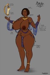 1girls amida_(franktonius) areolae big_breasts body_jewelry breasts character_design curvy dark-skinned_female dark_skin dark_skinned_female fantasy franktonius mage magic nipple nipples oc original original_character reference_sheet solo sorceress thicc thick_thighs