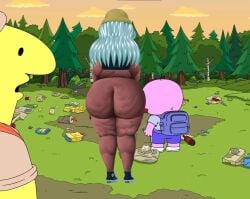 1girls ass big_ass charlie_(smiling_friends) charlie_dompler chubby chubby_female dolly_dimpley fat_ass female forest forest_background giant_ass gigantic_ass huge_ass large_ass overweight overweight_female pim_(smiling_friends) pim_pimling screencap screenshot_edit smiling_friends smiling_friends_self_inserts sykotikfuckerr voluptuous_ass what what_the_fuck_is_this