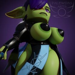 1:1 3d_(artwork) 3d_animation 4_fingers animated areola armor artist_logo ass belly bevor big_breasts big_butt big_ears biped boots bouncing_breasts bouncing_butt breasts catwalk chainmail clothed clothing digital_media_(artwork) enna_(palewdasarts) fantasy female female_humanoid fingers footwear goblin goblin_female green_body hair hi_res holding_object holding_weapon humanoid knight logo melee_weapon nipple_covers palewdas_arts palewdasarts_(modeler) purple_eyes purple_hair shaded shield shoes shortstack slightly_chubby solo sound sword tagme thick_thighs tools unconvincing_armor video walking warrior weapon