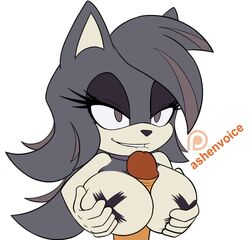 assertive_female crimsontagger fan_character female mobian_(species) nipple_tape paizuri sonic_(series) tastikandy titjob