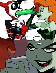 2d 2girls batman:_the_animated_series batman_(series) bondage dboy dc_comics dcau dildo female female_only green-skinned_female green_dildo green_eyes green_skin harley_quinn harley_quinn_(classic) lesbian lezdom multiple_girls nipple_clamps pamela_isley poison_ivy poison_ivy_(dcau) sex_toy the_new_batman_adventures thought_bubble yuri