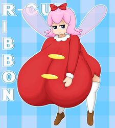 clothed fairy female gigantic_breasts huge_breasts kirby_(series) kirby_64 kirby_64:_the_crystal_shards massive_breasts pink_hair ribbon_(kirby) solo touhoufan wings