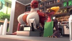1boy 1girls 3d anal anal_fingering animated anthro anthro_on_anthro big_ass big_breasts discreet dominant_female dragon duo elias_(roroboros) female femboy femboysub femdom fingering furry kobold larger_female male male_and_female_focus public public_fingering scalie scalie_female scalie_male size_difference smaller_male sound sound_effects straight submissive_male tagme thick_thighs tradelt video wide_hips