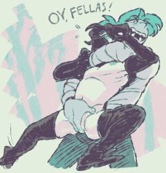 (taylor boots captive captured caught caught_in_the_act caught_naked chique choke_hold cuntboy cuntboy/male ftm grabbed grabbed_from_behind grabbing grabbing_from_behind hand_over_mouth hand_over_own_mouth imminent_rape imminent_sex impending_rape impending_sex long_gloves oc pussy_grab taylor_titmouse thief thigh_highs thighhighs titmouse) trans trans_man